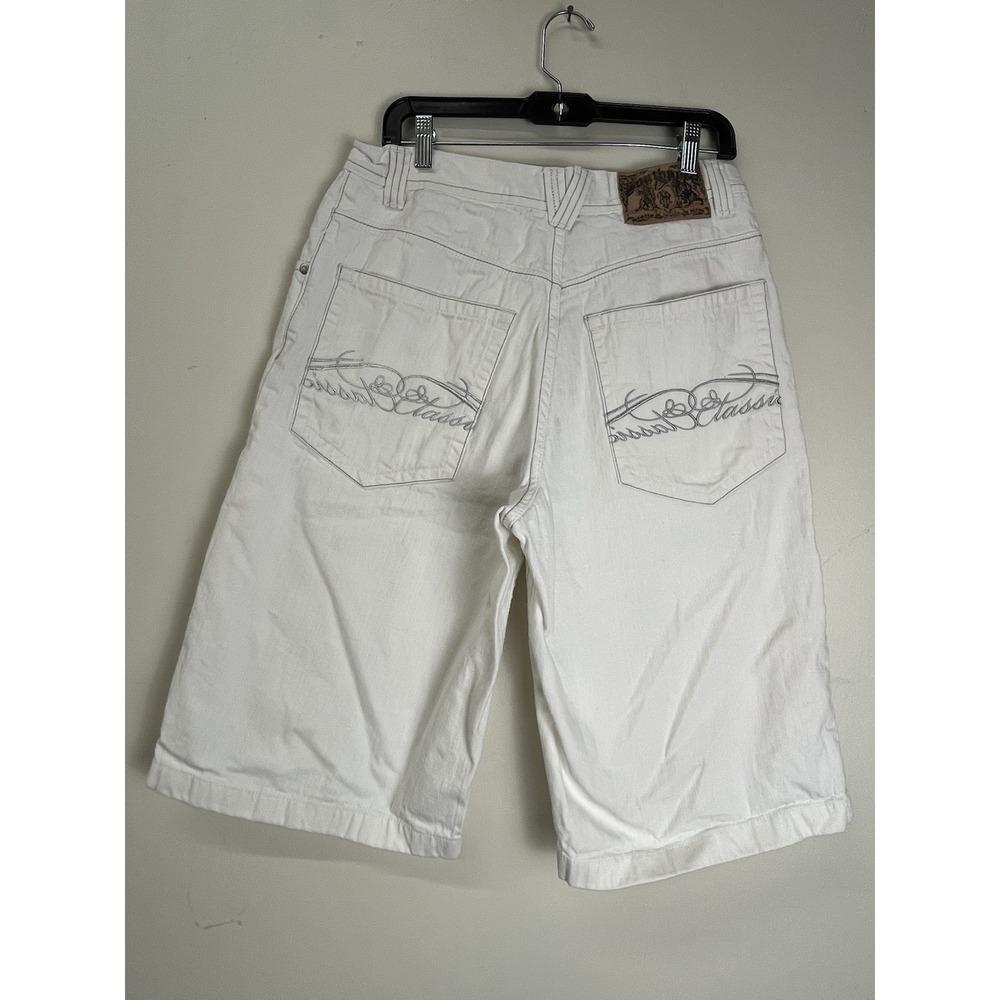 Vtg Southpole Shorts Mens 34 White Baggy Jorts Denim Jean Skater Y2K